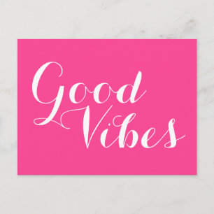 Good Vibes French Fuchsia Magenta Editable Colors Postkarte