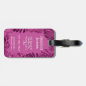 Good Vibes Girly Tropical Lila Blätter Gepäckanhänger (Rückseite horizontal)