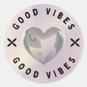 Good Vibes Heart Sticker (Vorderseite)