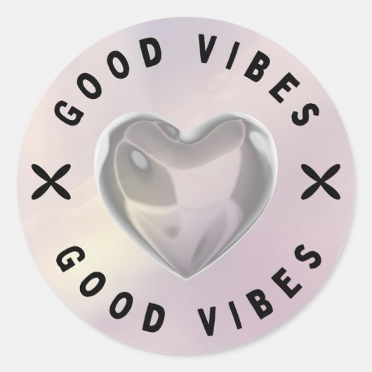 Good Vibes Heart Sticker (Vorderseite)