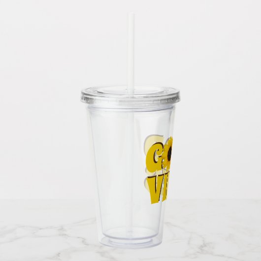 Good Vibes | Hellgelbe Sonnenblume Acryltrinkbecher (Rechts)