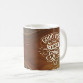Good Vibes Hot Coffee Hand Letted Agate Swirled Kaffeetasse (VorderseiteRechts)