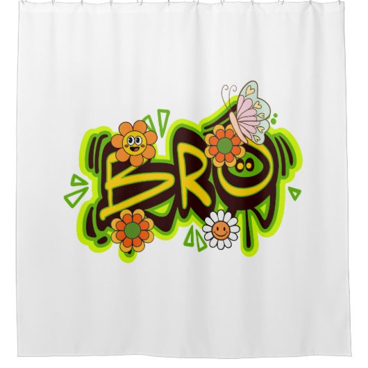 Good Vibes Illustration Typografy Duschvorhang (Vorderseite)