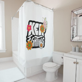 Good Vibes Illustration Typografy Duschvorhang