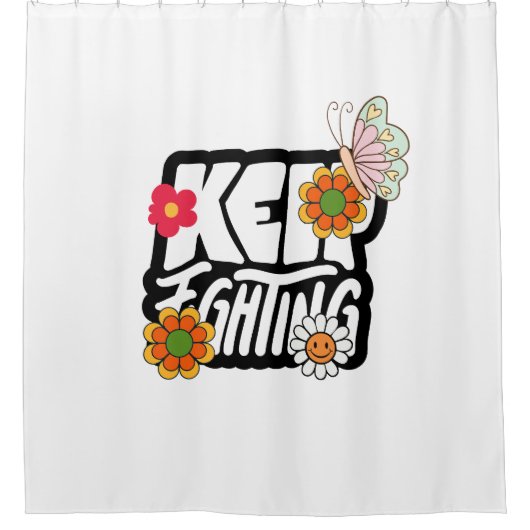 Good Vibes Illustration Typografy Duschvorhang (Vorderseite)