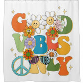 Good Vibes Illustration Typografy Duschvorhang (Vorderseite)