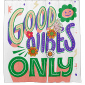 Good Vibes Illustration Typografy Duschvorhang (Vorderseite)