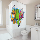 Good Vibes Illustration Typografy Duschvorhang (Beispiel)