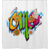 Good Vibes Illustration Typografy Duschvorhang (Vorderseite)