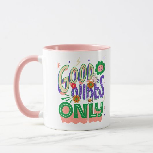 Good Vibes Illustration Typografy Tasse (Links)
