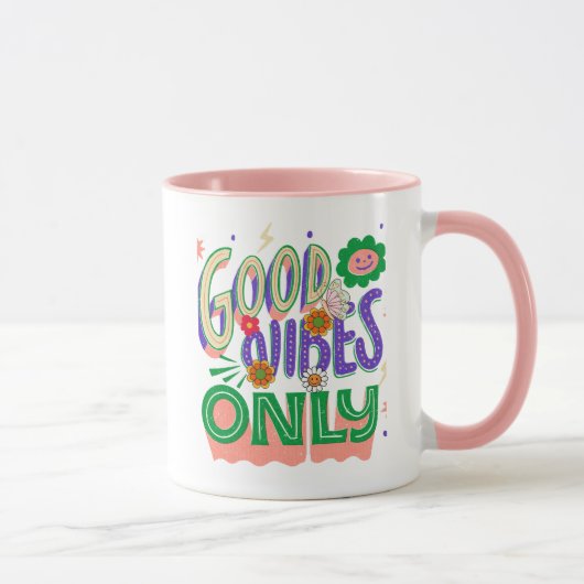 Good Vibes Illustration Typografy Tasse (Rechts)