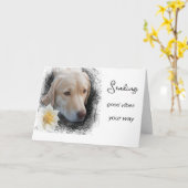 *~ Good Vibes Labrador Blume AP61 Gold Sad Hund Karte (Gelbe Blume)