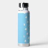 Good Vibes Monogram mit Name White auf Blue Trinkflasche (rechts)