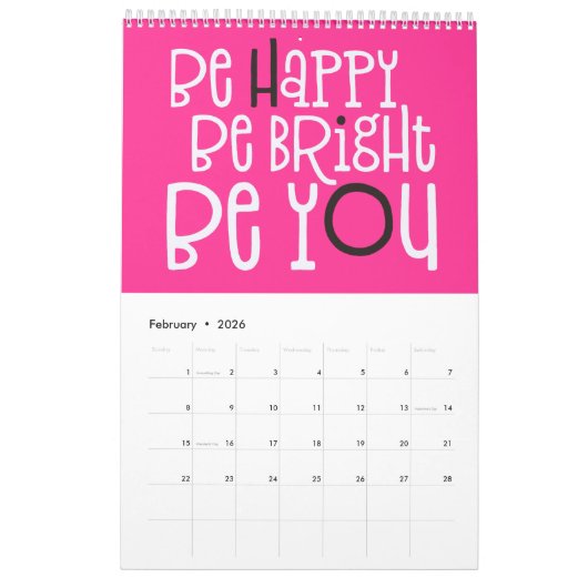 Good Vibes Motivierend Quotes Pink White 2022 Kalender (Feb 2026)