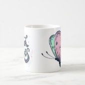 Good Vibes Mug with Aesthetic Butterfly Design Kaffeetasse (Mittel)