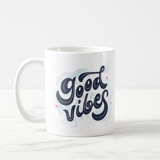 Good Vibes Mug with Aesthetic Butterfly Design Kaffeetasse (Links)
