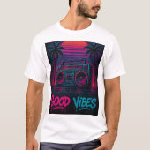 Good Vibes Neon Synthwave Graffiti Mural T-Shirt (Vorderseite)