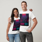 Good Vibes Neon Synthwave Graffiti Mural T-Shirt (Unisex)
