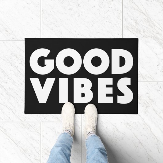 Good Vibes New Age individuell einstellbare Schwar Fußmatte (Indoor)