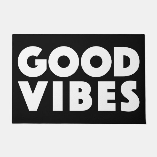 Good Vibes New Age individuell einstellbare Schwar Fußmatte (Vorderseite)