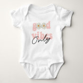 Good Vibes nur 70er Hippie Slogan Baby Strampler (Vorderseite)