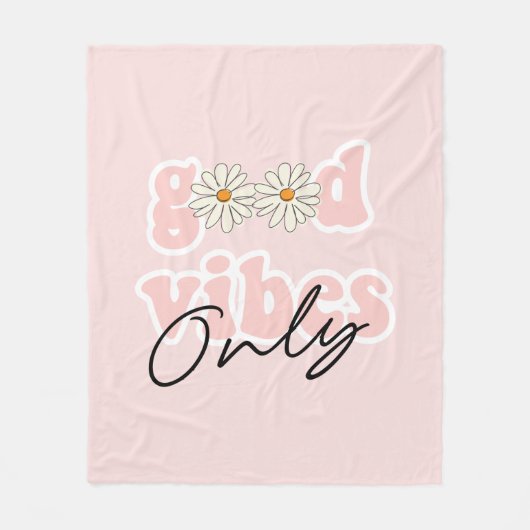 Good Vibes nur 70er Hippie Slogan Fleecedecke (Vorderseite)