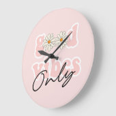 Good Vibes nur 70er Hippie Slogan Große Wanduhr (Winkel)