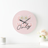 Good Vibes nur 70er Hippie Slogan Große Wanduhr (Zuhause)