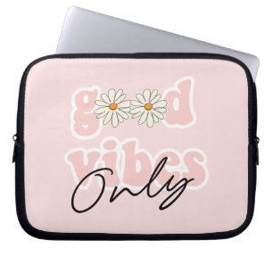 Good Vibes nur 70er Hippie Slogan Laptopschutzhülle
