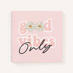 Good Vibes nur 70er Hippie Slogan Notizblock