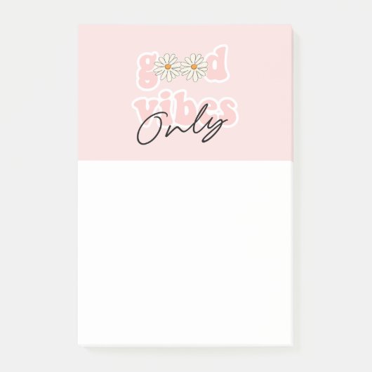 Good Vibes nur 70er Hippie Slogan Post-it Klebezettel (Vorderseite)