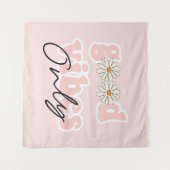 Good Vibes nur 70er Hippie Slogan Wandteppich (Vorderseite (Horizontal))