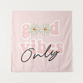 Good Vibes nur 70er Hippie Slogan Wandteppich (Vorderseite)