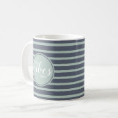 Good Vibes nur trendy Typografie Zitat Blue Green Kaffeetasse (Vorderseite Links)