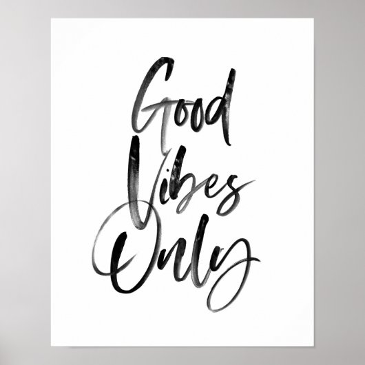 Good Vibes Nur Typografie drucken Poster (Vorne)