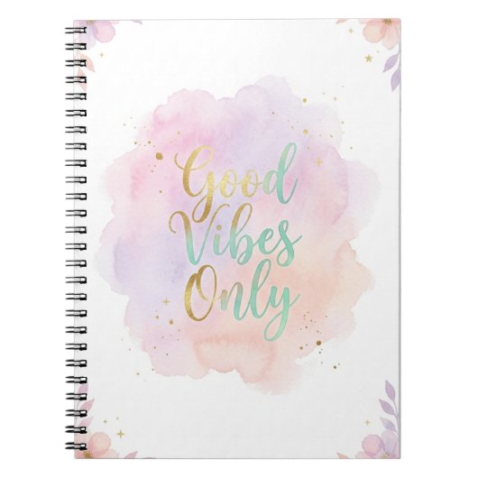 Good Vibes Only Aesthetic Pastel Notebook |  Notizblock (Vorderseite)