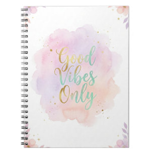 Good Vibes Only Ästhetik Pastell Notizbuch   Notizblock