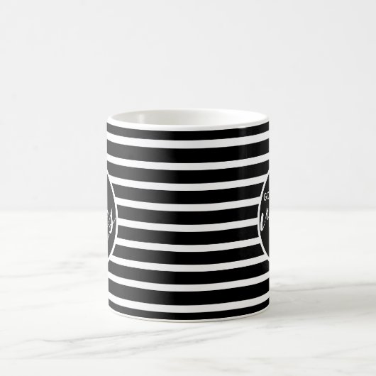 Good Vibes Only Black and White Typografy Zitat Kaffeetasse (Mittel)