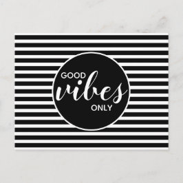 Good Vibes only Black & White Typografy Zitat Postkarte