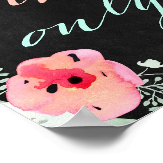 Good vibes only Chalkboard quote art Poster (Ecke)