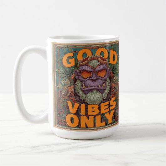 Good Vibes Only Coffee Mug – Bold Gorilla Design Kaffeetasse (Links)