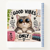 Good Vibes Only Cute Cat Notebook Notizblock (Rückseite)