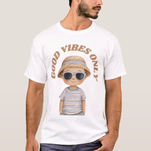 Good Vibes Only – Cute Positive Illustration T-Shirt (Vorderseite)