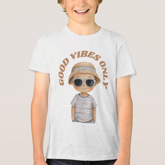 Good Vibes Only – Cute Positive Illustration Tri-Blend Shirt (Vorderseite)