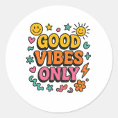 Good Vibes Only Funky Doodle Sticker (Vorderseite)