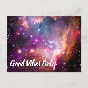 Good Vibes Only Galaxy Outer Space Universe Stars Postkarte