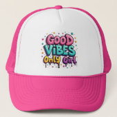 Good Vibes Only Girl Bubble Letter Mütze (Vorderseite)