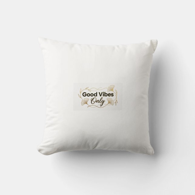 Good Vibes Only - Gold Floral Minimalist Design -  Kissen (Vorderseite)