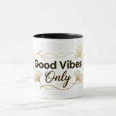 Good Vibes Only - Gold Floral Minimalist Design -  Tasse (Zentrum)