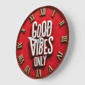 Good Vibes Only Große Wanduhr (Winkel)